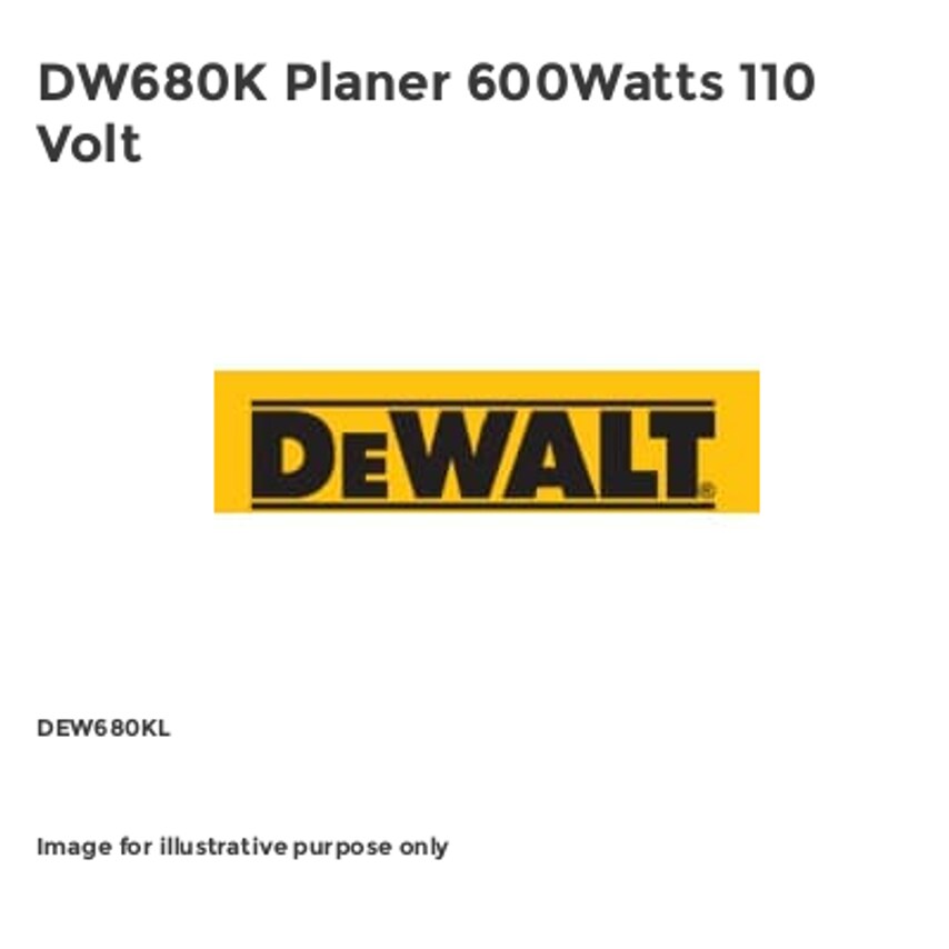 DW680K Planer 600Watts 110 Volt DEW680KL