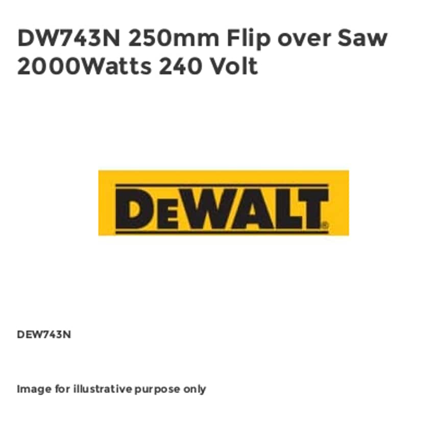 DW743N 250mm Flip over Saw 2000Watts 240 Volt