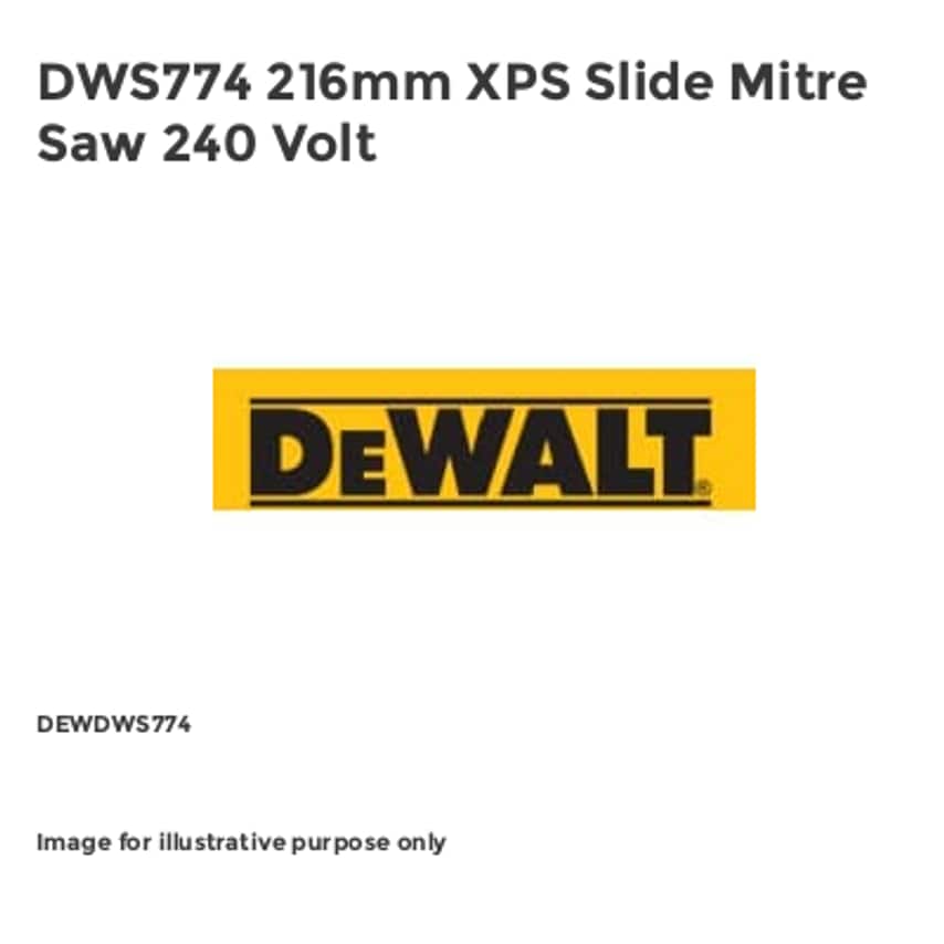 DWS774 216mm XPS Slide Mitre Saw 240 Volt