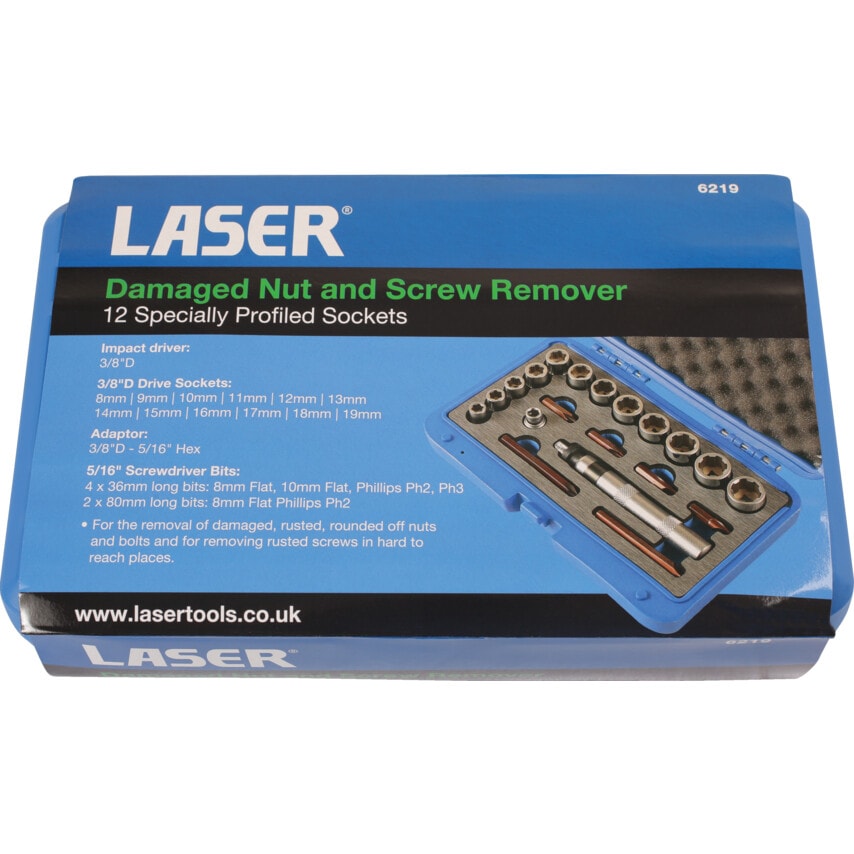 Damaged Nut and Screw Remover Set 3/8"D 20PC