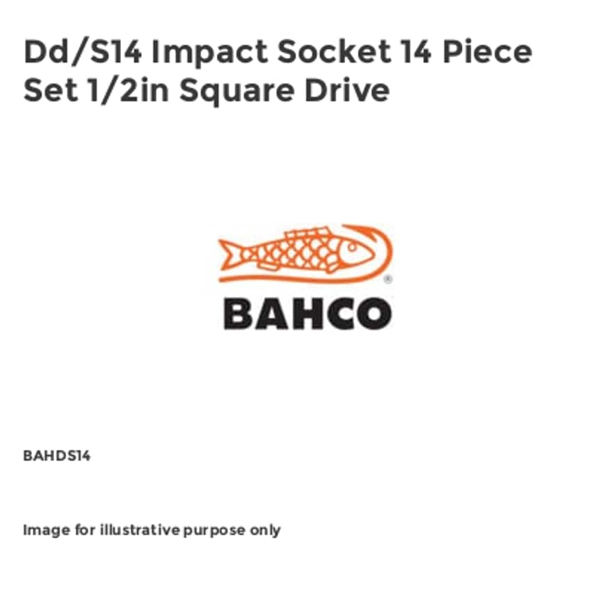 Dd/S14 Impact Socket 14 Piece Set 1/2in Square Drive BAHDS14