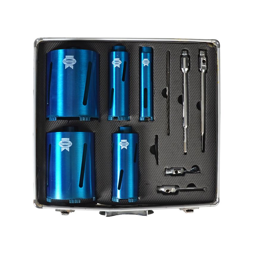 Diamond Core Drill Kit & Case Set of 11 FAIDCKIT11