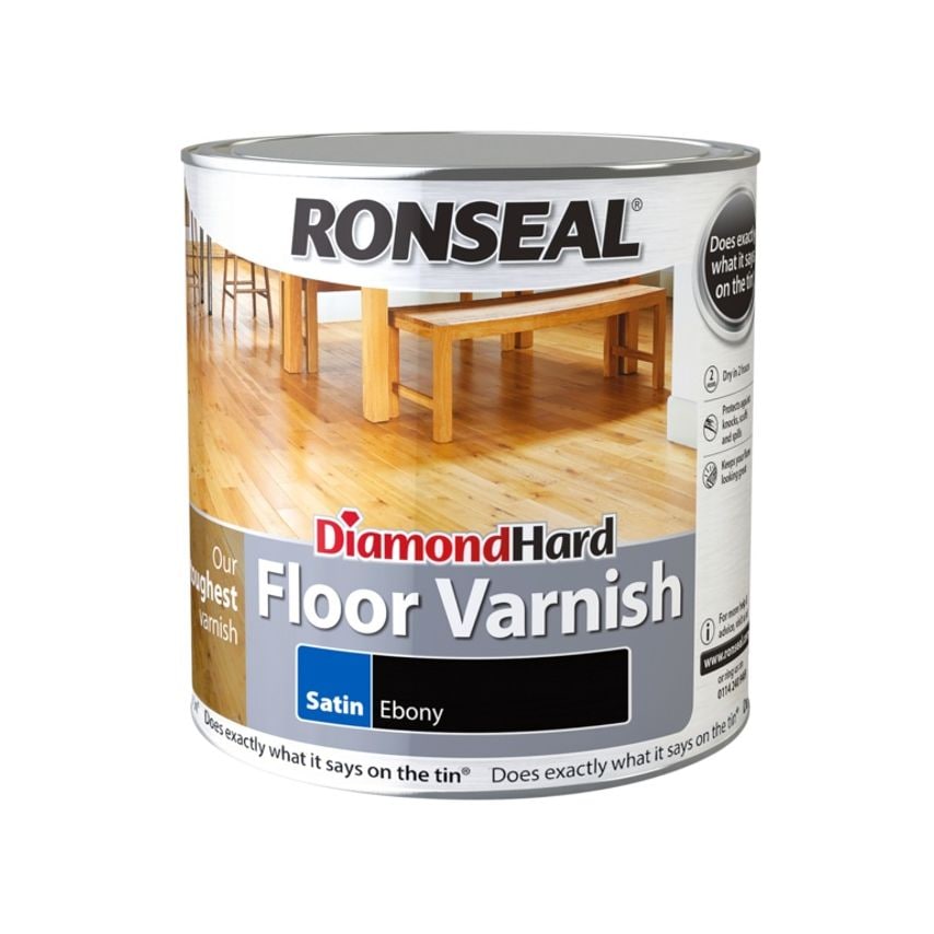 Diamond Hard Floor Varnish 2.5L Satin Ebony