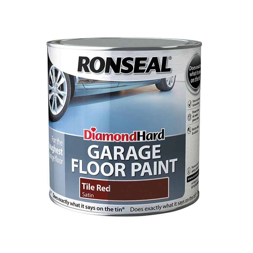 Diamond Hard Garage Floor Paint Tile Red 2.5 litre RSLDHGFPR25L