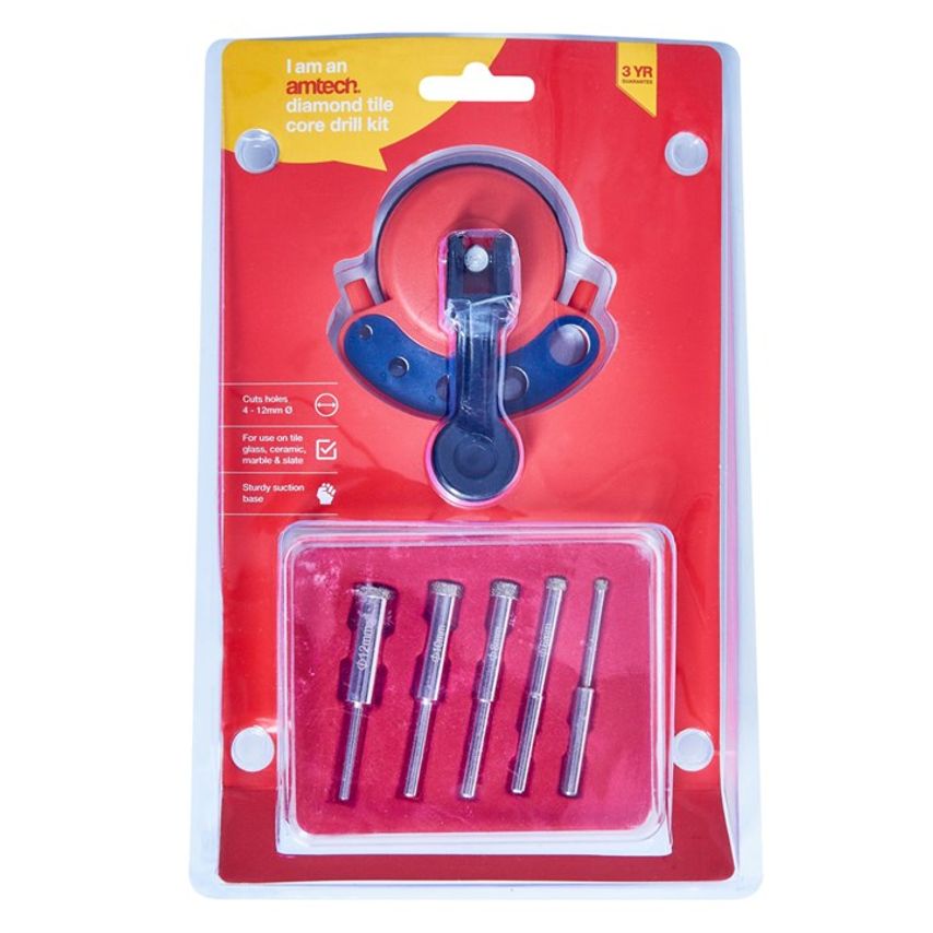 Diamond Tile Core Drill Kit and Vacuum Base Drill Guide