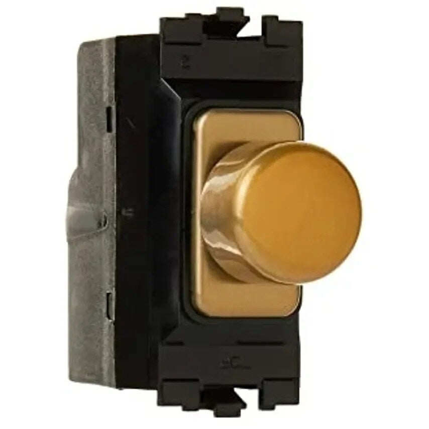 Dimmer Switch 1 Gang 2 Way 1 Module 220W Sat Gold Black Insert