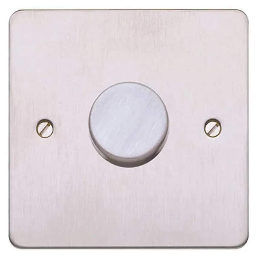 Dimmer Switch 1 Gang 2 Way 500W Brushed Stainless Steel - K14301BSS