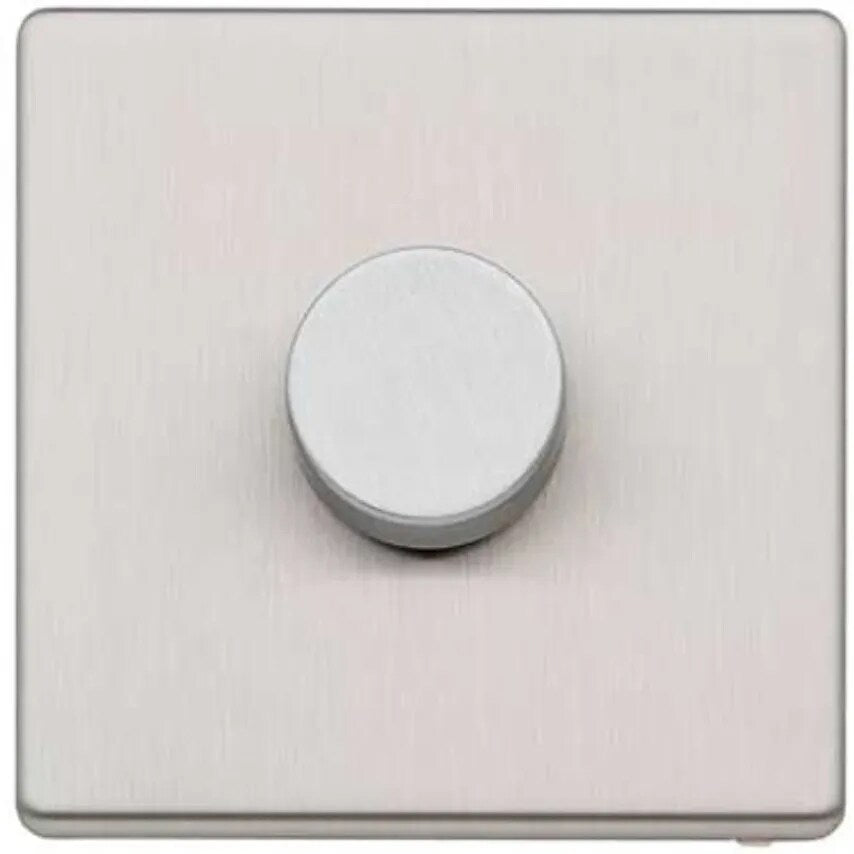 Dimmer Switch 1 Gang 2 Way 500W Brushed Stainless Steel - K24301BSS