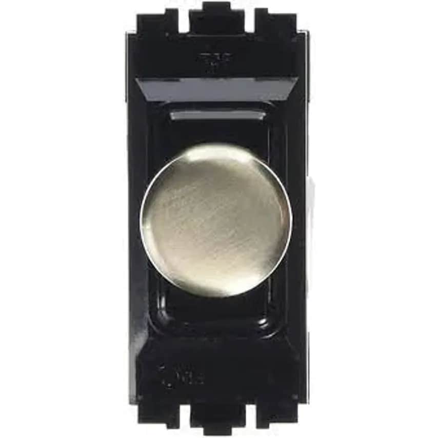 Dimmer Switch Fluo Grid 10V Lacquered Brushed Steel Black Insert