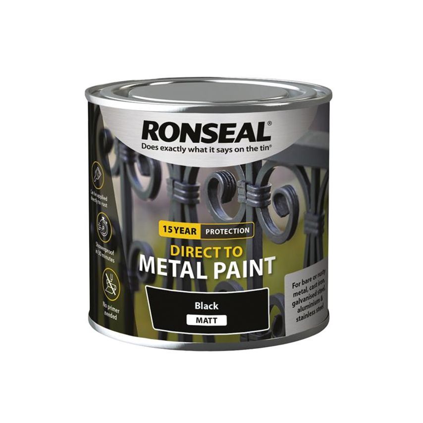 Direct to Metal Paint Black Matt 250ml RSLDTMBM250