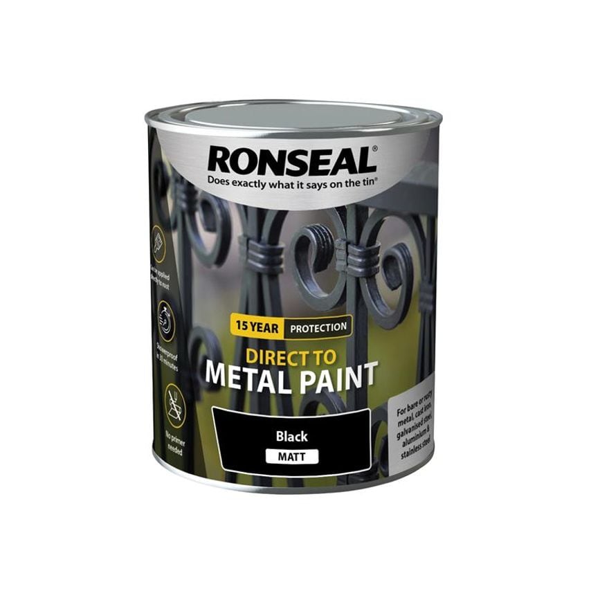 Direct to Metal Paint Black Matt 750ml RSLDTMBM750