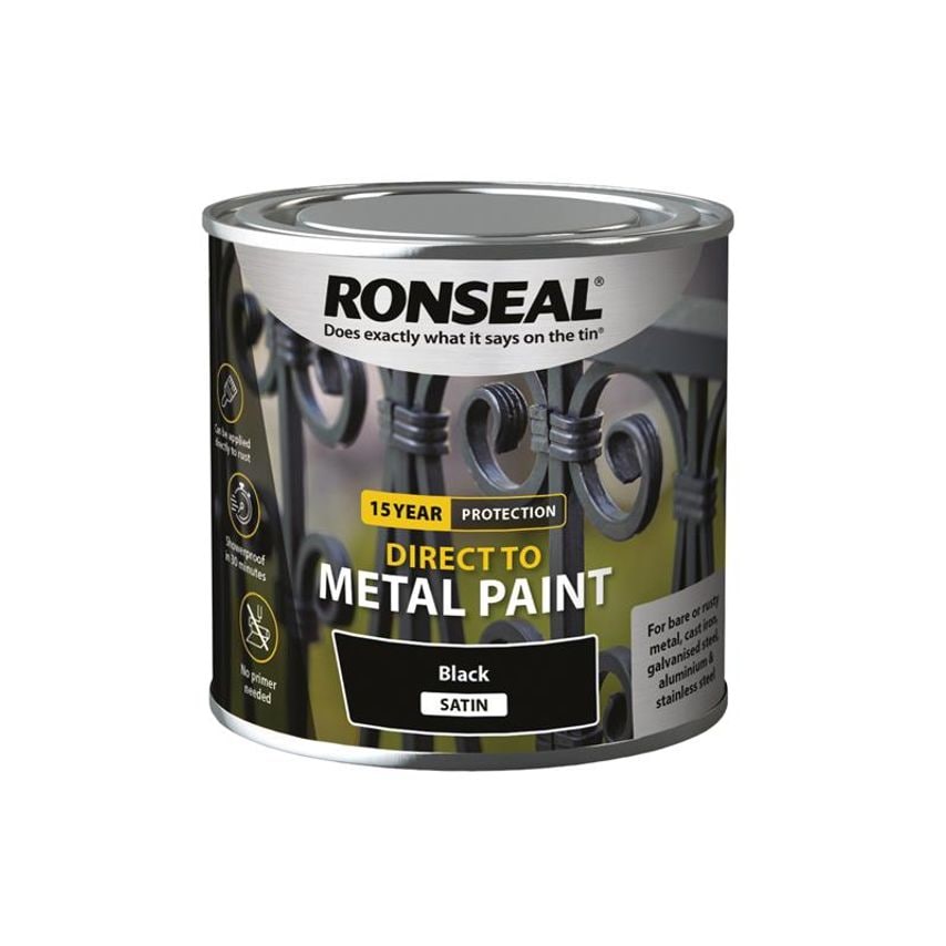 Direct to Metal Paint Black Satin 250ml RSLDTMBS250