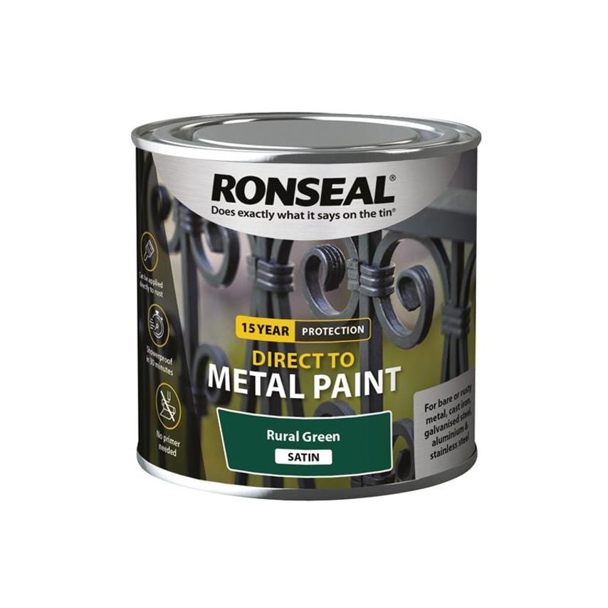 Direct to Metal Paint Rural Green Satin 250ml RSLDTMRGS250