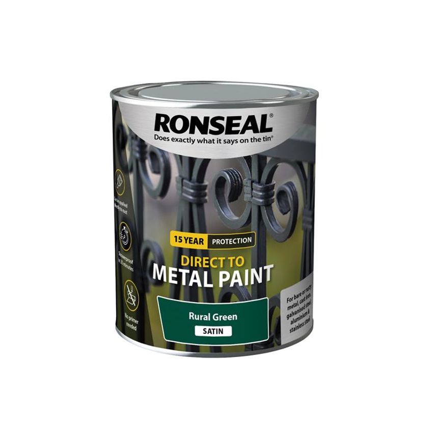 Direct to Metal Paint Rural Green Satin 750ml RSLDTMRGS750