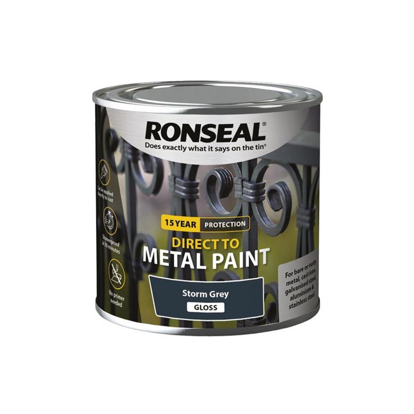 Direct to Metal Paint Storm Grey Gloss 250ml RSLDTMSTG250