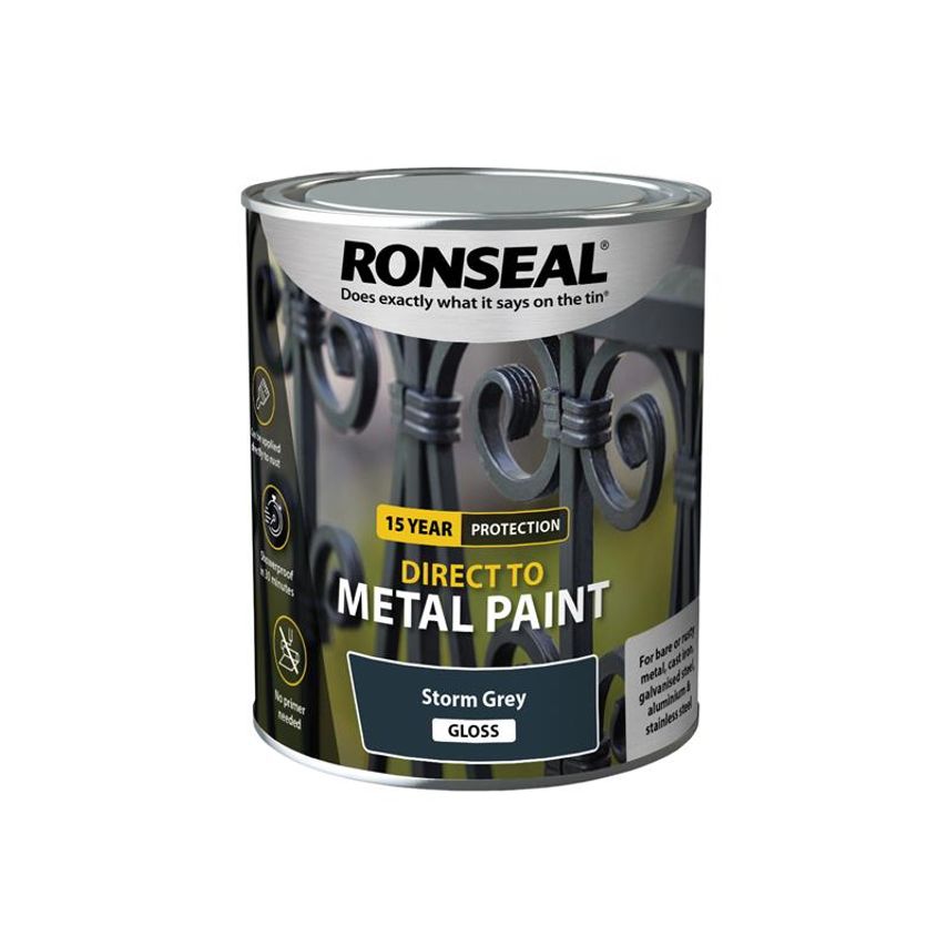 Direct to Metal Paint Storm Grey Gloss 750ml RSLDTMSTG750
