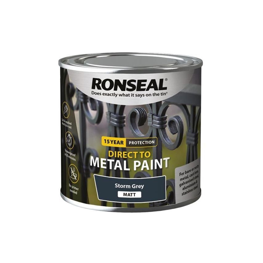Direct to Metal Paint Storm Grey Matt 250ml RSLDTMSTM250