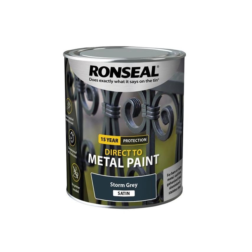 Direct to Metal Paint Storm Grey Satin 750ml RSLDTMSTS750