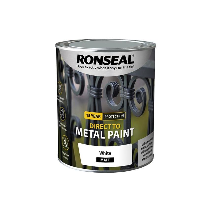 Direct to Metal Paint White Matt 750ml RSLDTMWM750