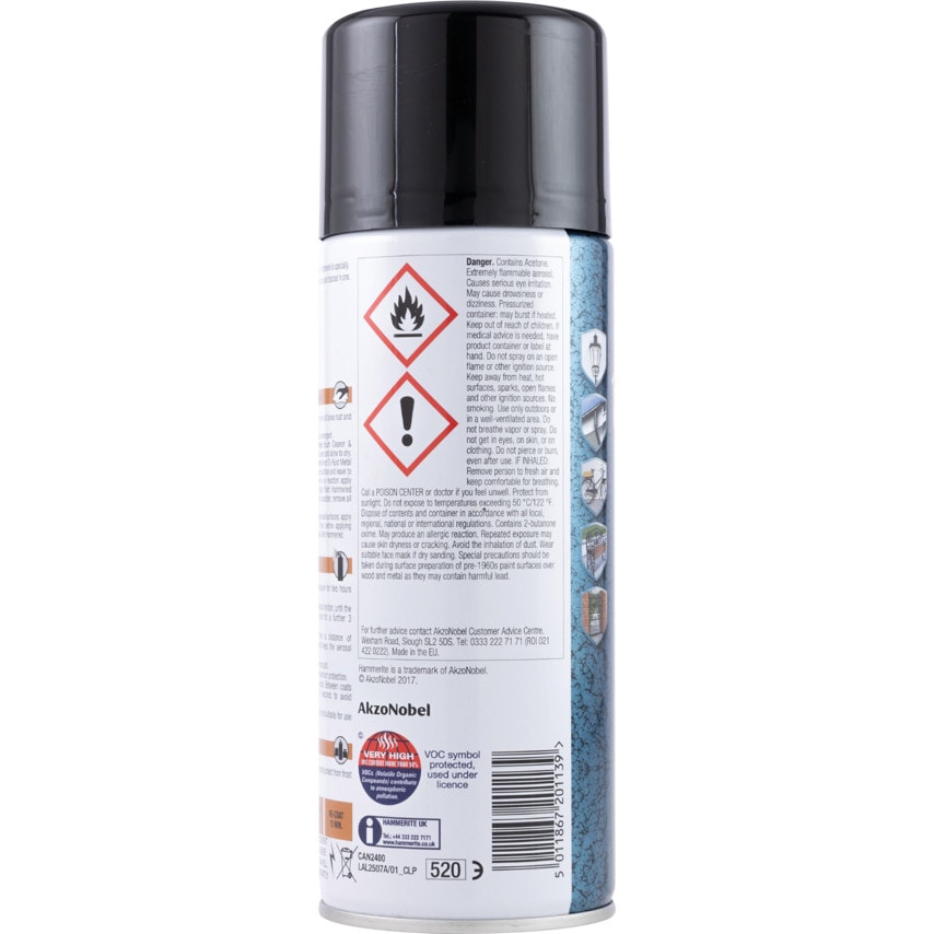 Direct to Rust Hammered Black Aerosol Metal Paint - 400ML