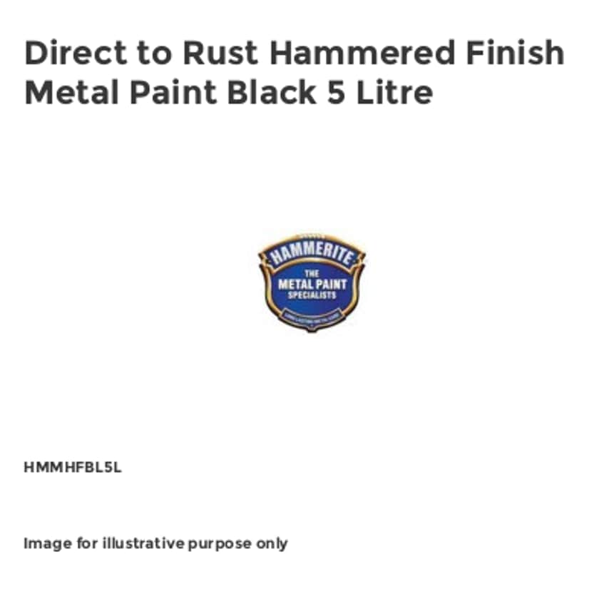 Direct to Rust Hammered Finish Metal Paint Black 5 Litre HMMHFBL5L