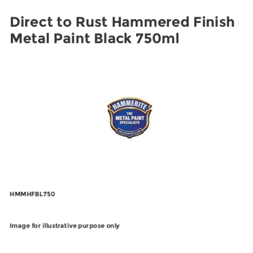 Direct to Rust Hammered Finish Metal Paint Black 750ml