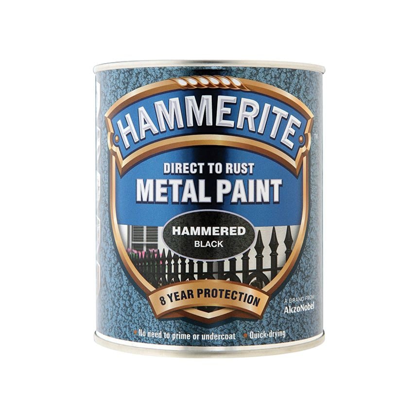 Direct to Rust Hammered Finish Metal Paint Black 750ml HMMHFBL750
