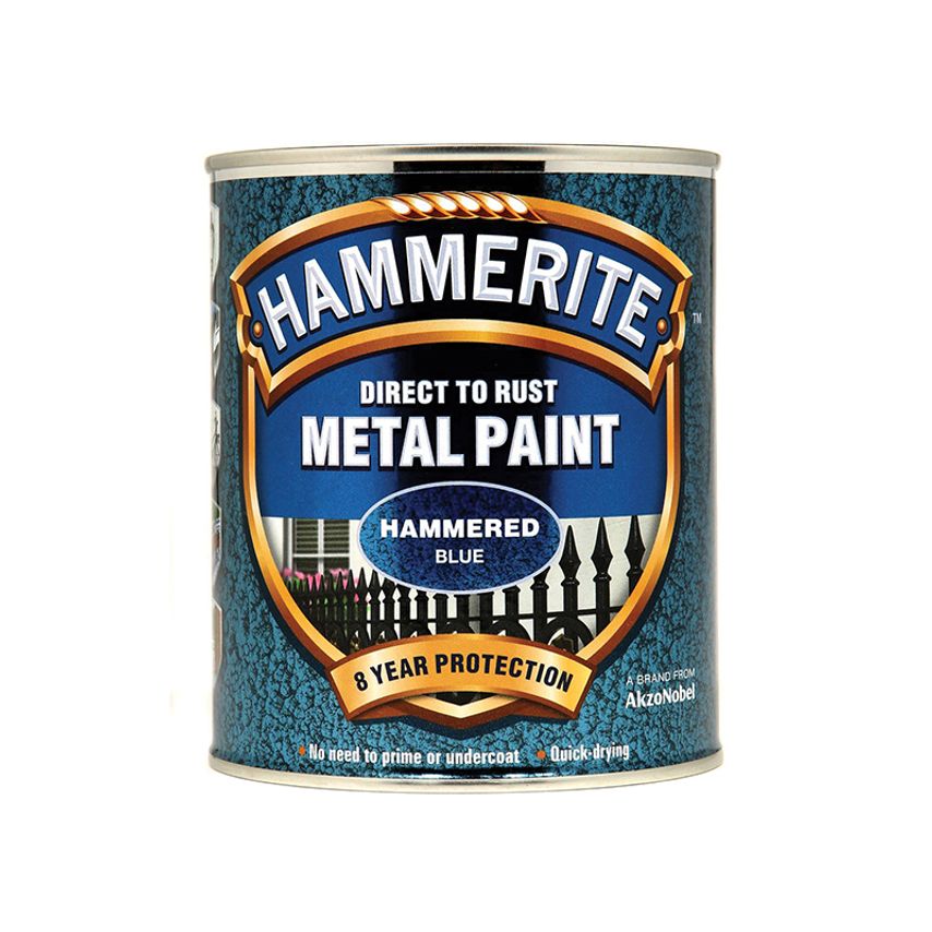 Direct to Rust Hammered Finish Metal Paint Blue 750ml HMMHFB750