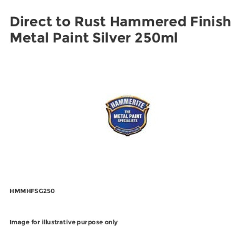 Direct to Rust Hammered Finish Metal Paint Silver 250ml HMMHFSG250