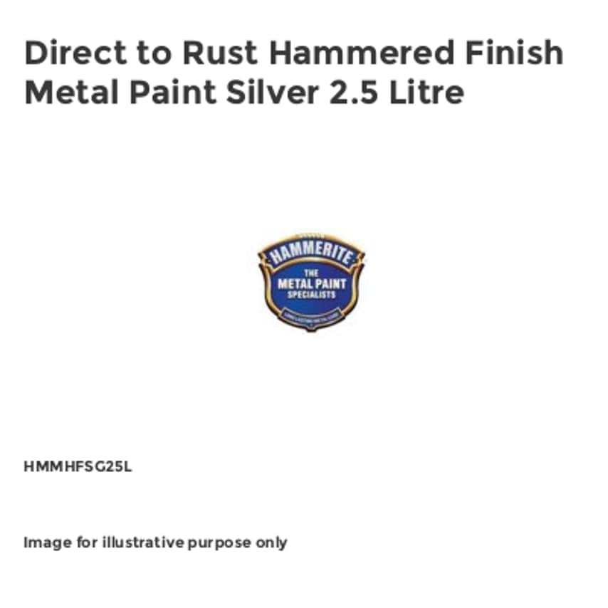 Direct to Rust Hammered Finish Metal Paint Silver 2.5 Litre HMMHFSG25L