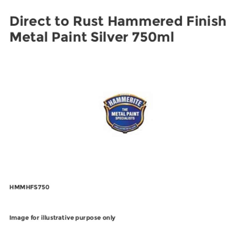 Direct to Rust Hammered Finish Metal Paint Silver 750ml
