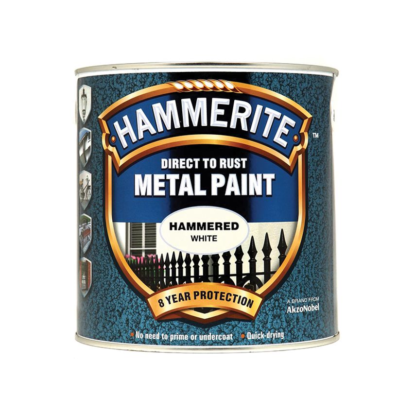 Direct to Rust Hammered Finish Metal Paint White 2.5 Litre HMMHFW25L