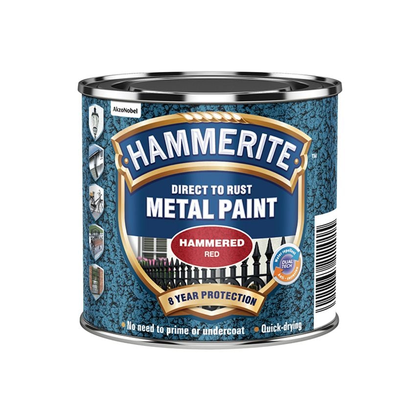 Direct to Rust Hammered Finish Paint Red 250ml HMMHFR250