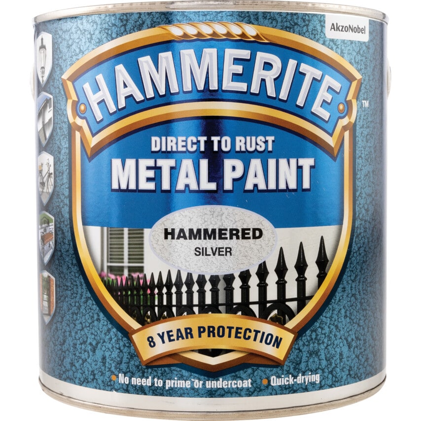 Direct to Rust Hammered Silver Metal Paint - 2.5LTR