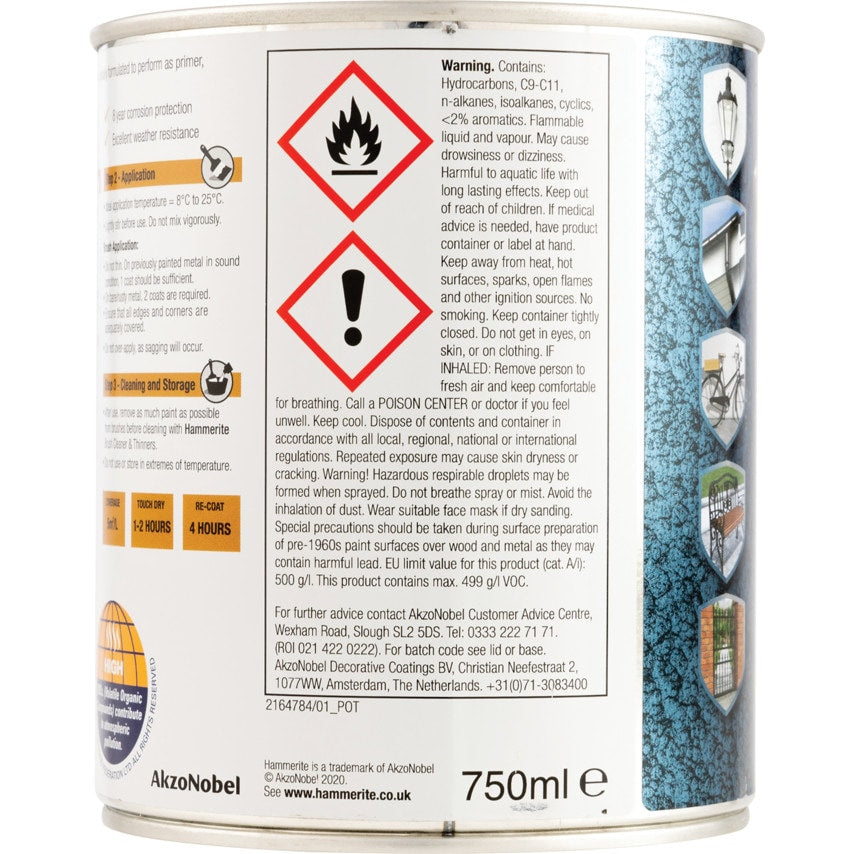 Direct to Rust Hammered White Metal Paint - 750ML