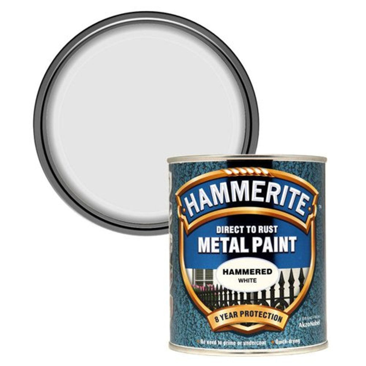Direct to Rust Metal Paint - Hammered White Finish 250ml