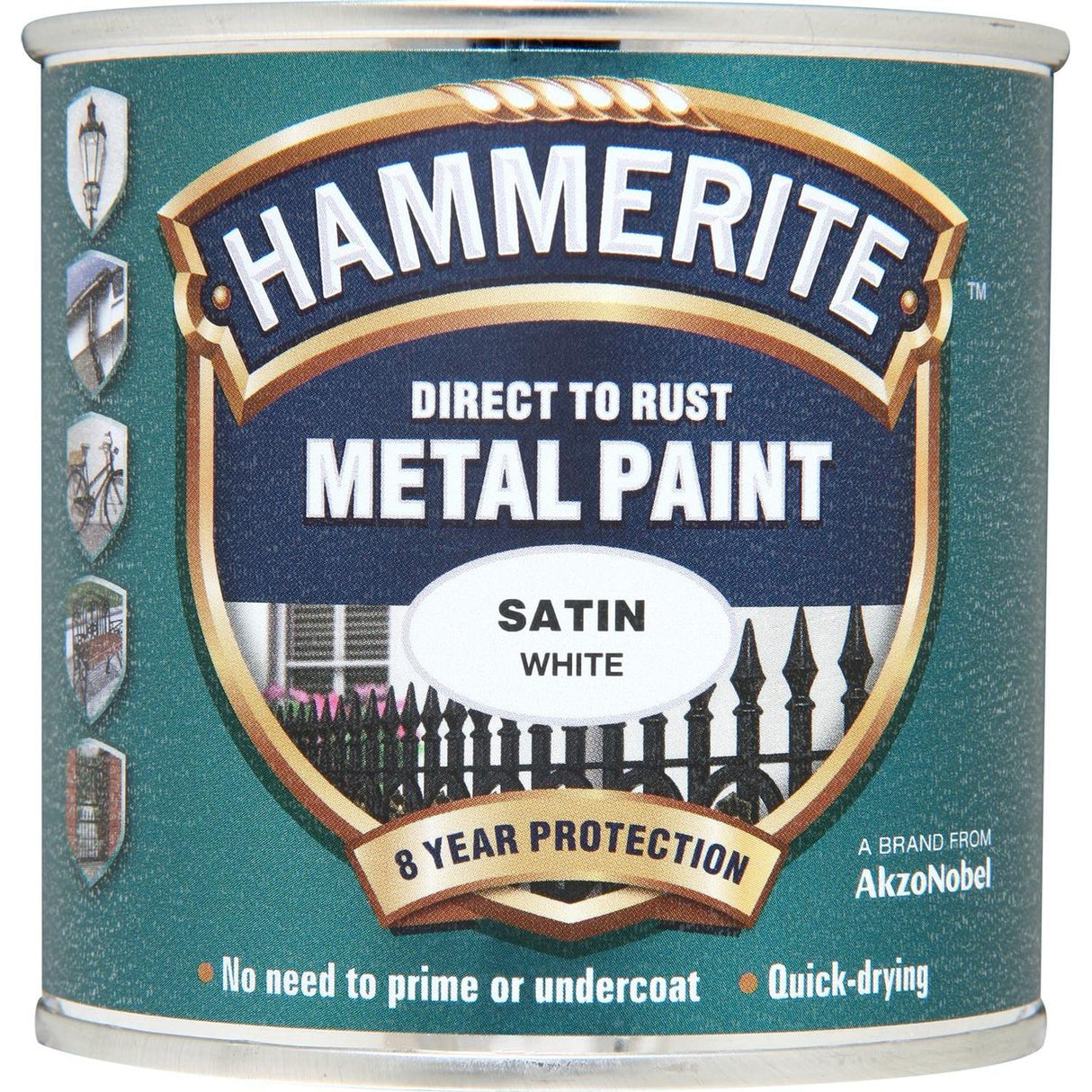 Direct to Rust Satin Finish Metal Paint White 250ml