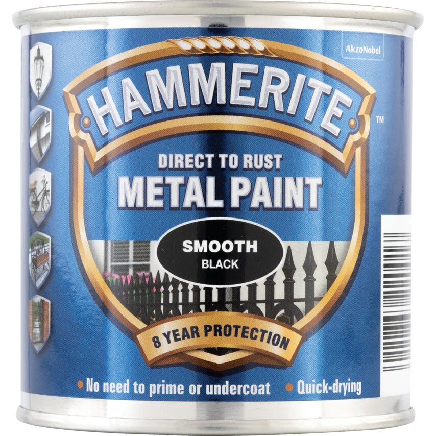 Direct to Rust Smooth Black Metal Paint - 250ML