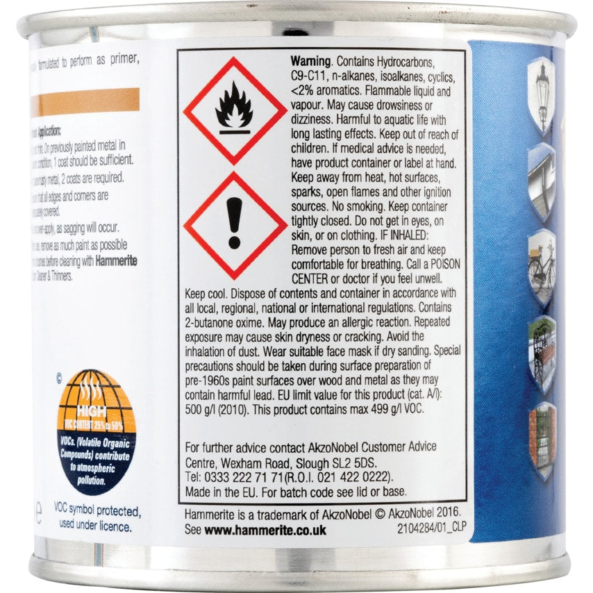 Direct to Rust Smooth Black Metal Paint - 250ML