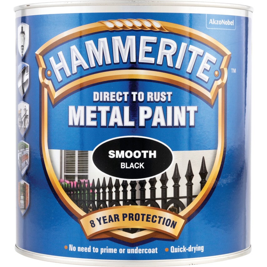 Direct to Rust Smooth Black Metal Paint - 2.5LTR