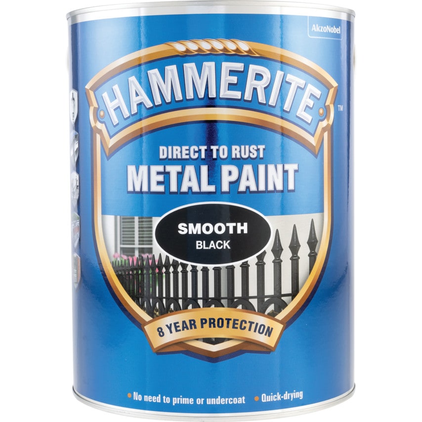 Direct to Rust Smooth Black Metal Paint - 5LTR