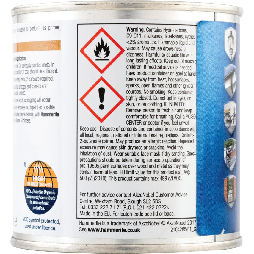 Direct to Rust Smooth Blue Metal Paint - 250ML