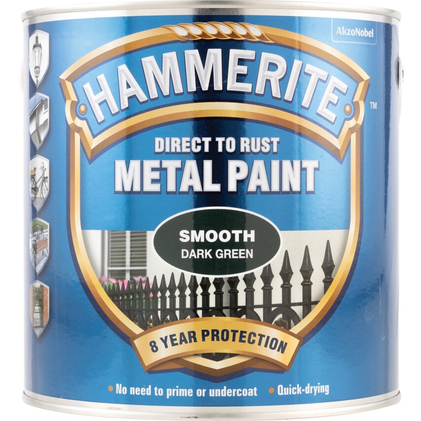 Direct to Rust Smooth Dark Green Metal Paint - 2.5LTR