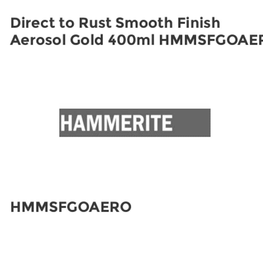 Direct to Rust Smooth Finish Aerosol Gold 400ml HMMSFGOAERO