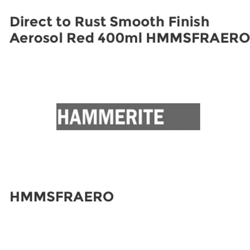 Direct to Rust Smooth Finish Aerosol Red 400ml HMMSFRAERO