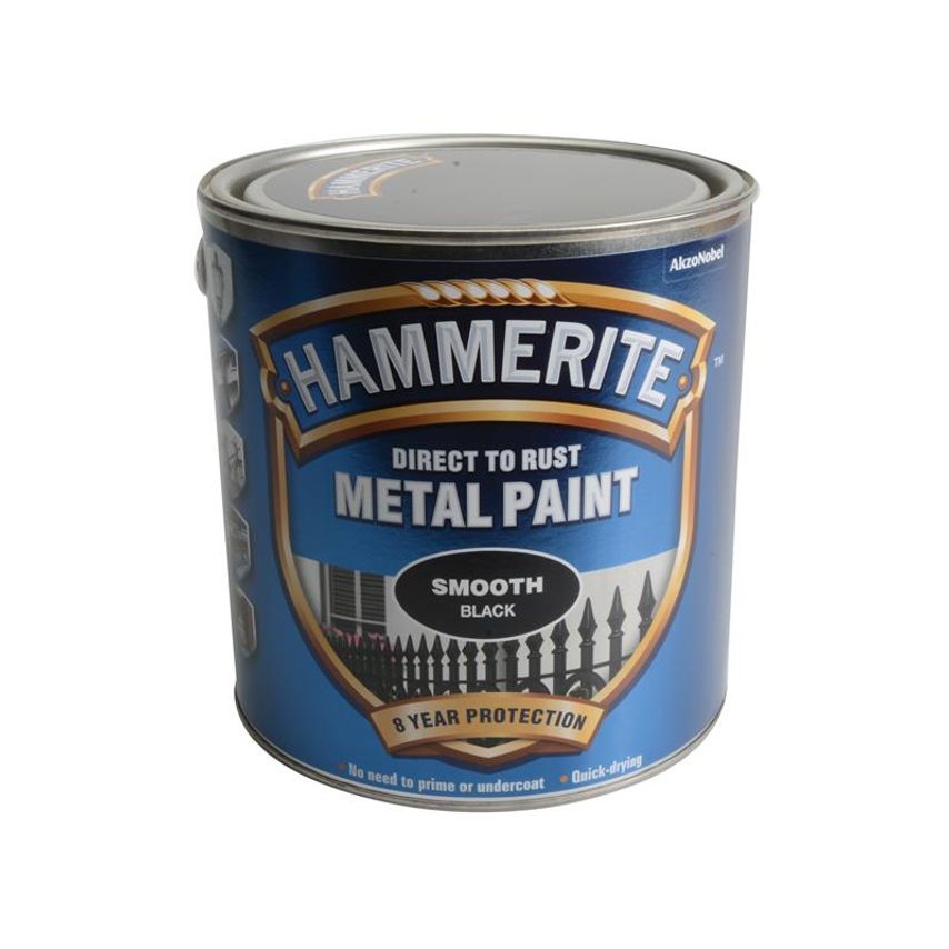 Direct to Rust Smooth Finish Metal Paint Black 2.5 Litre HMMSFB25L