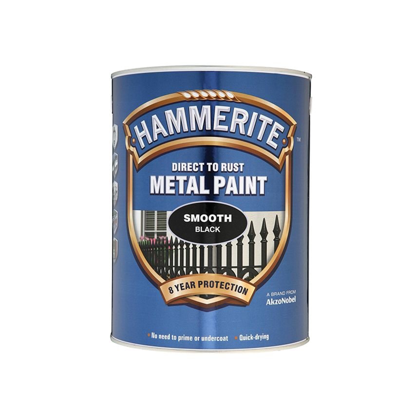 Direct to Rust Smooth Finish Metal Paint Black 5 Litre HMMSFB5L