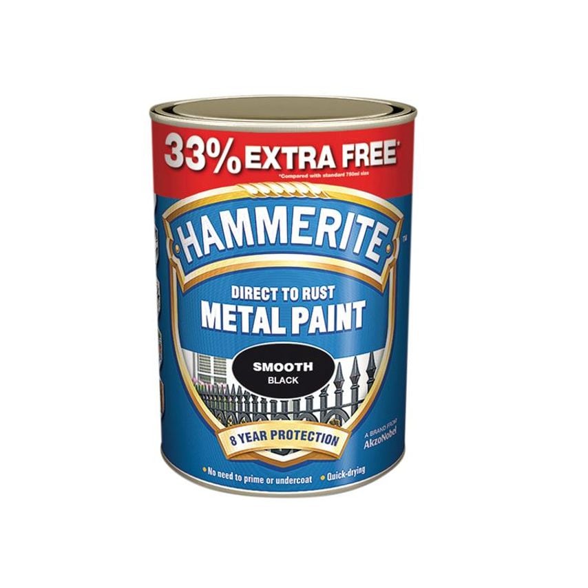 Direct to Rust Smooth Finish Metal Paint Black 750ml + 33% HMMSFB750AV