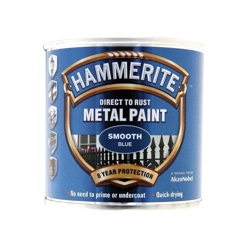 Direct to Rust Smooth Finish Metal Paint Blue 250ml HMMSFB250