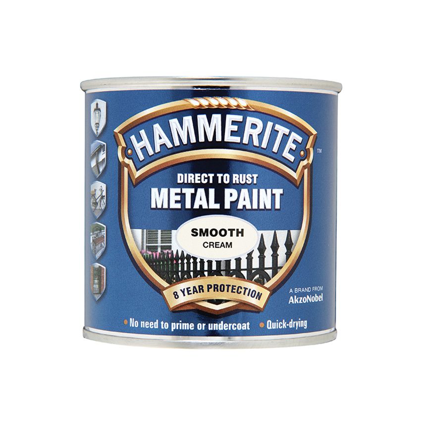 Direct to Rust Smooth Finish Metal Paint Cream 250ml HMMSFCR250